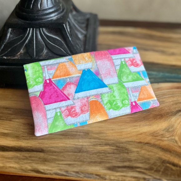 Cash Envelope/Receipt holder Fabric Handmade Wallet Bright Cocktails Print - Picture 4 of 4